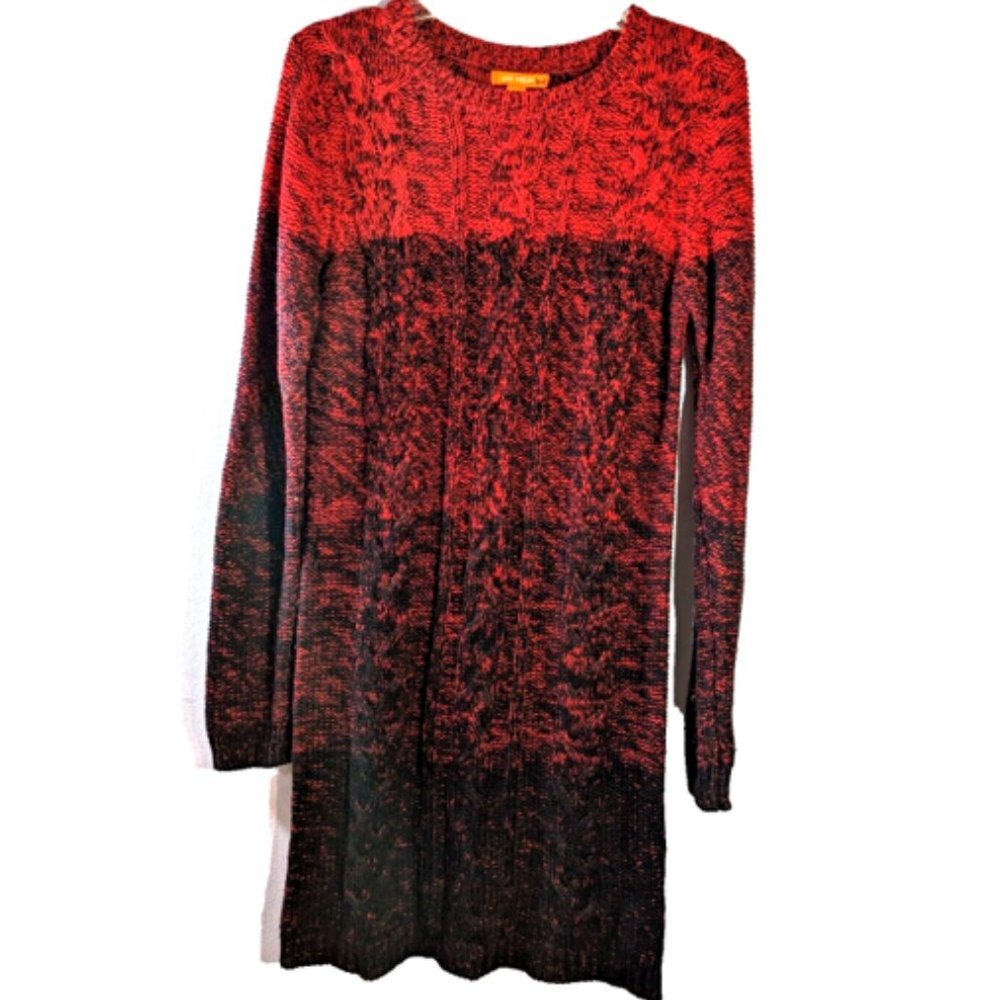 Joe Fresh Women's Knit Sweater Dress Ombre RED Black Long Sleeve Color B… - Picture 9 of 9